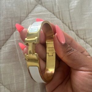 Hermes Gold and White Modern Accessory